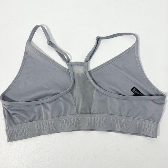 PINK Sports Bra Womens XL Gray Ultimate Lightly Lined Wireless Pullover Love - Picture 2 of 9